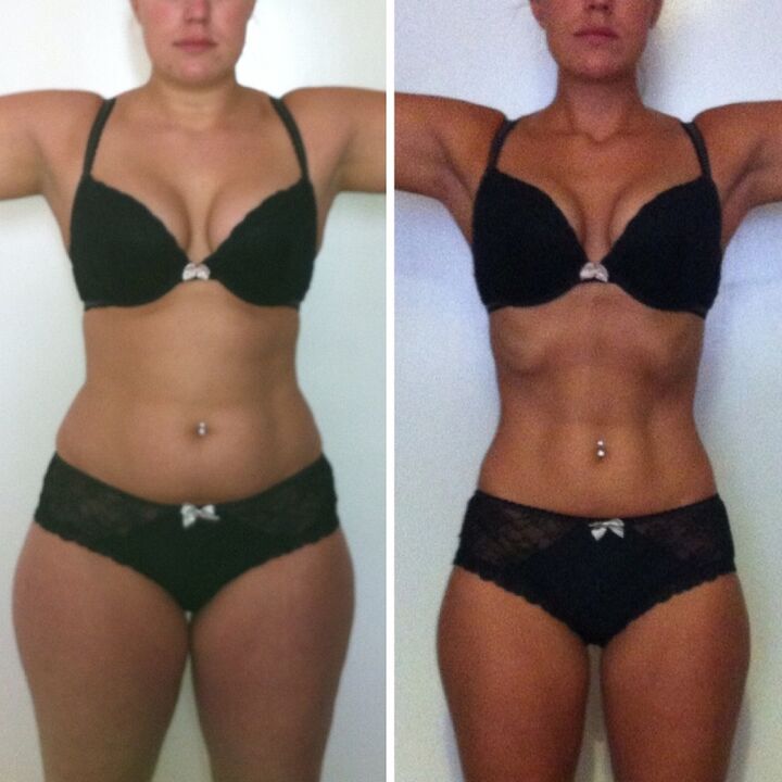Le résultat d'une fille qui perd du poids en une semaine avec l'aide d'un régime et d'exercice